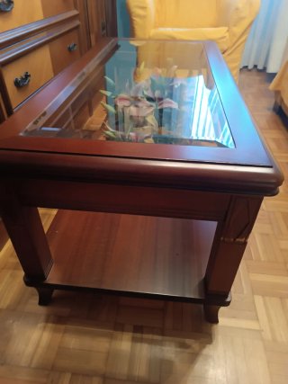 Mesa de centro madera y cristal