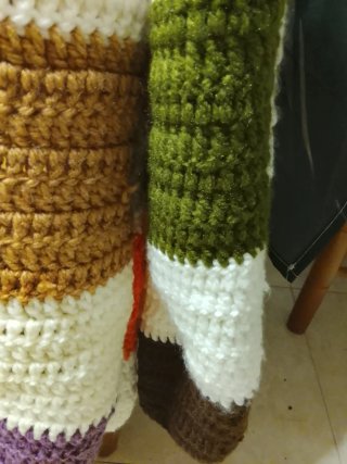 Chaqueta tejida a mano patchwork