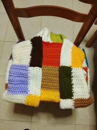 Chaqueta tejida a mano patchwork