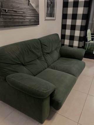 Divano a 3 posti relax in tessuto verde