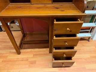 Secreter madera pino maciza + silla
