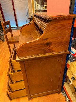 Secreter madera pino maciza + silla