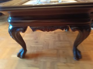 Mesa antigua madera y mármol