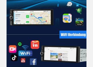 Radio 1 DIN Android 15 Carplay GPS