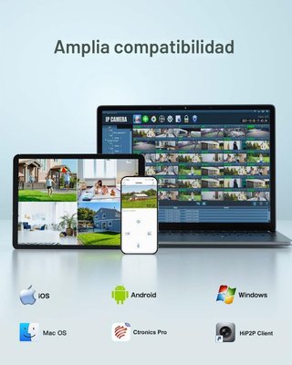 Ctronics Cámara WiFi Doble Lente PTZ Exterior