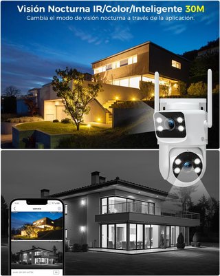Ctronics Cámara WiFi Doble Lente PTZ Exterior