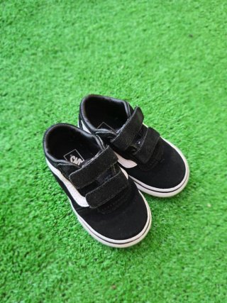 Zapatillas Vans Old Skool Niños Negro Velcro