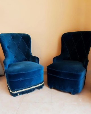Descalzadoras Vintage Blu in Velluto