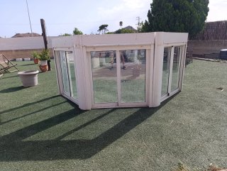 Tríptico de 3 ventanas aluminio climalit.