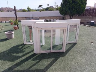 Tríptico de 3 ventanas aluminio climalit.