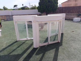 Tríptico de 3 ventanas aluminio climalit.