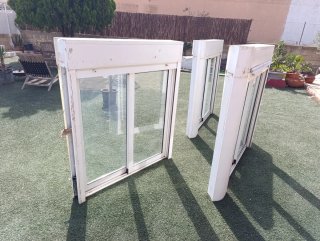 Tríptico de 3 ventanas aluminio climalit.