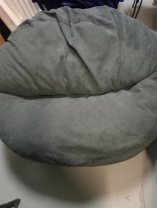 Puff Asiento Gris Tela