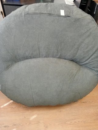Puff Asiento Gris Tela
