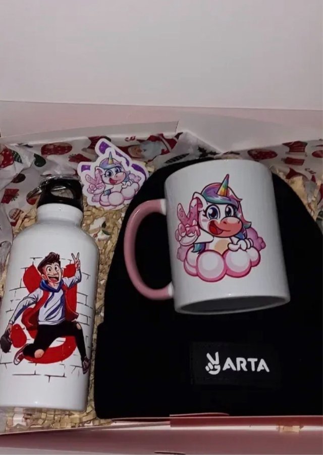 Arta Taza y Botella con Diseño Unicornio