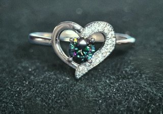 Anillo Corazón Moissanita Ajustable