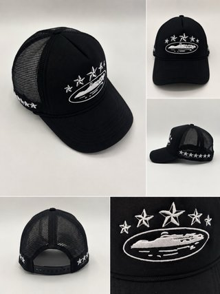Gorra Corteiz Negra Estrellas y Barco