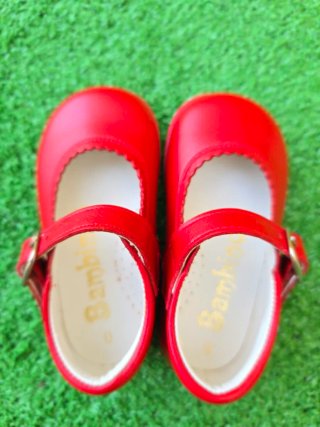 Zapatos Bambinos Piel Roja Talla 20