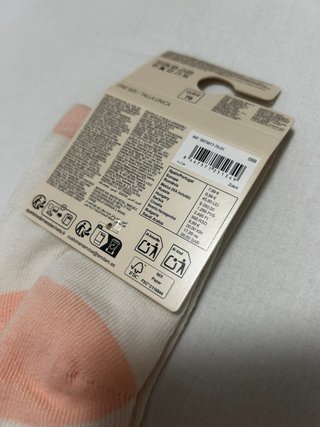 Calcetines beige/rosa talla única.