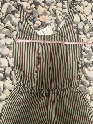 Mono corto Zara rayas marrones y blancas Talla XS