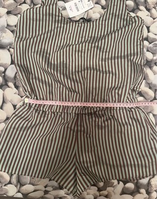 Mono corto Zara rayas marrones y blancas Talla XS