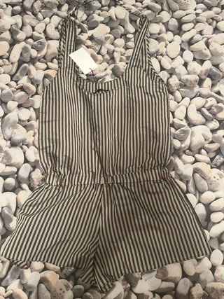 Mono corto Zara rayas marrones y blancas Talla XS