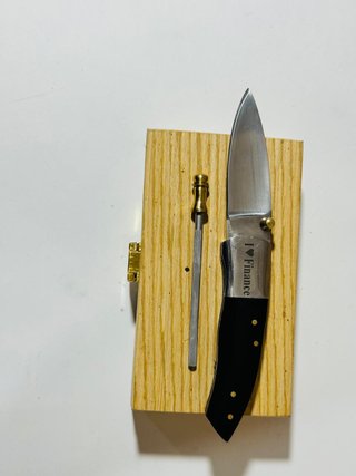 Cuchillo Plegable I Love Finance Caja Madera