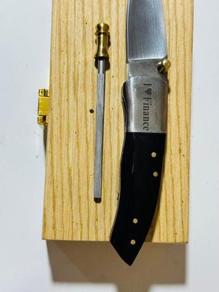 Cuchillo Plegable I Love Finance Caja Madera