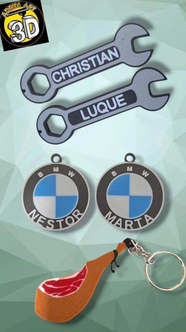 Llaveros personalizados 3D