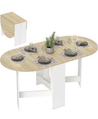 Mesa abatible madera y blanco