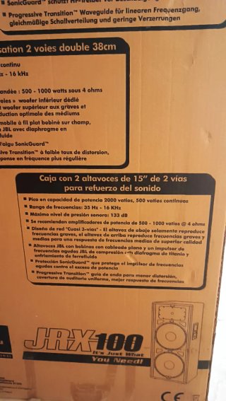 Altavoces JBL JRX 100 Nuevos con Tapa