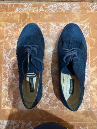 Zapatos de vestir azul marino con cordones