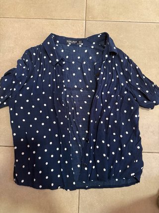 Blusa marrón lunares blancos