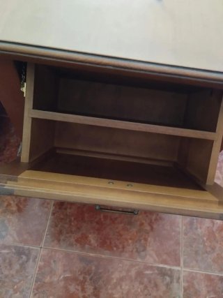 Mesa de centro madera maciza con cristal