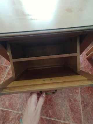 Mesa de centro madera maciza con cristal