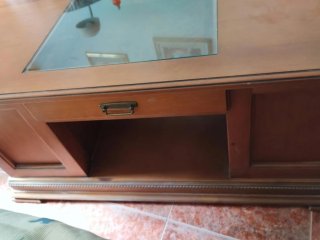 Mesa de centro madera maciza con cristal