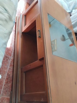 Mesa de centro madera maciza con cristal