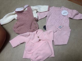 Conjuntos bebé niña punto rosa