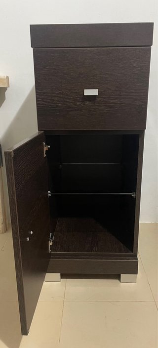 Mueble de Almacenamiento Marrón y Plateado