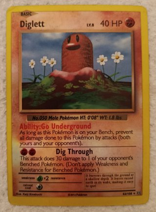 Carta Pokémon Diglett Base LV.8 40 HP