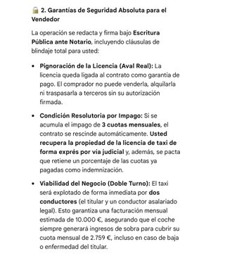 PROPUESTA DE COMPRA DE LICENCIA DE TAXI (MADRID)