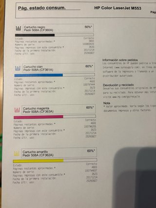 Impresora HP Color Laser Jet Enterprise M553