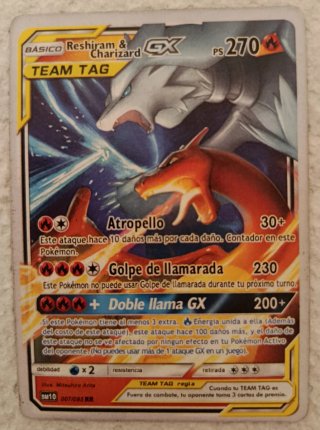 Carta Pokémon Reshiram & Charizard GX TEAM TAG