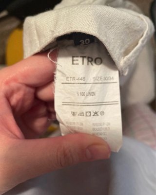 Pantalones de lino Etro beige