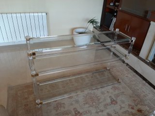 Mesa centro y consola acrílico y cristal