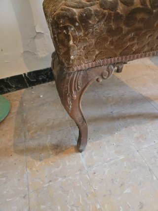 6 Sedie in Legno Anni '60 Imbottitura in Velluto