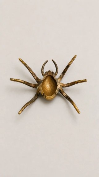 Araña antigua de bronce y latón · Figura vintage