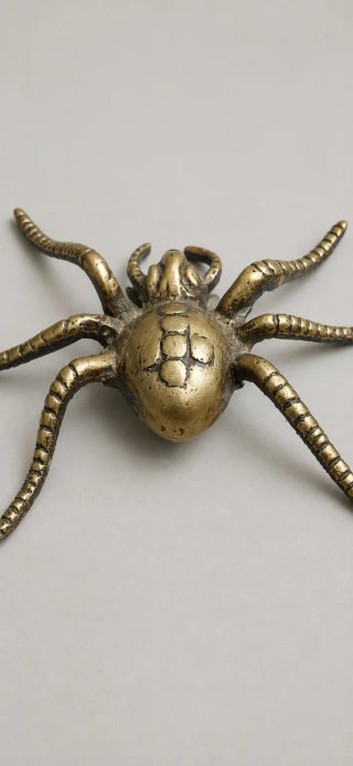 Araña antigua de bronce y latón · Figura vintage