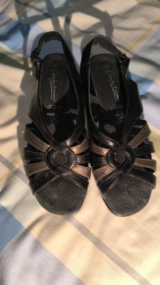 Sandalias Confortinimo T39 Negro/Dorado