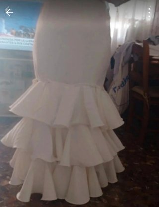 Falda flamenca blanca volantes nueva